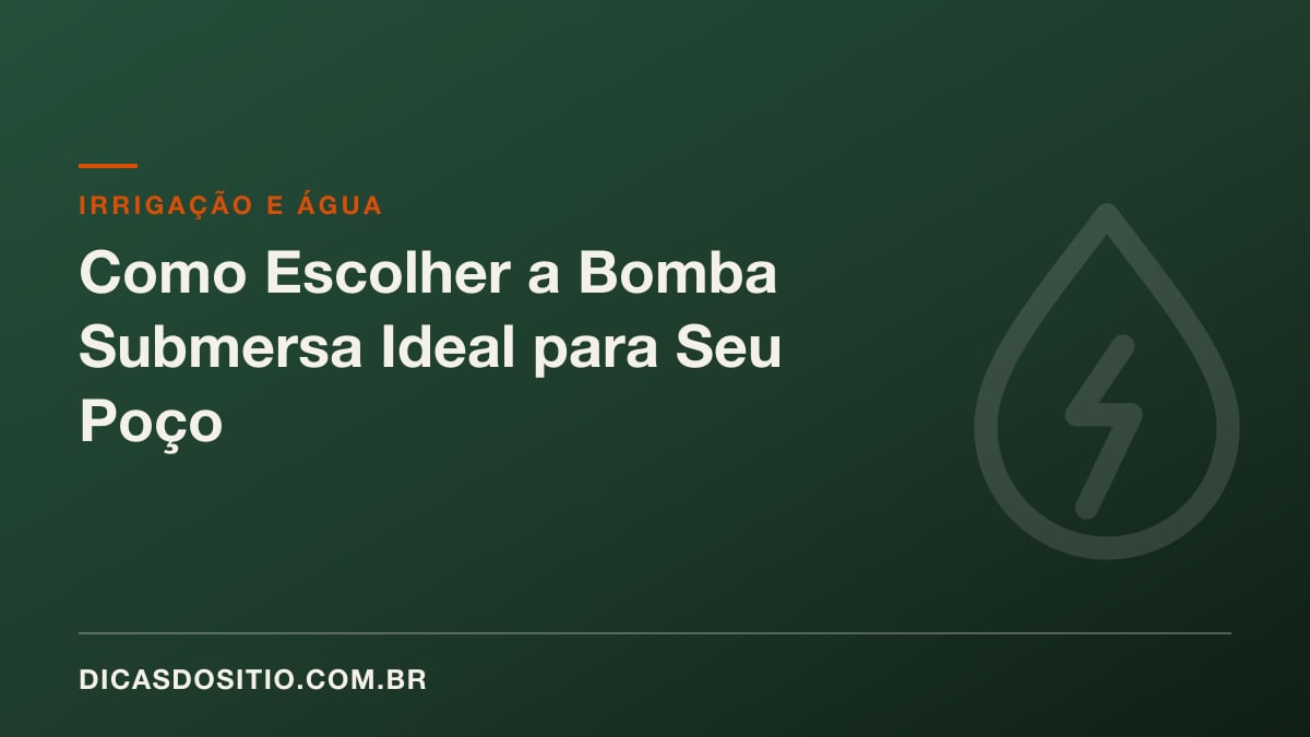 Como Escolher a Bomba Submersa Ideal para Seu Poço