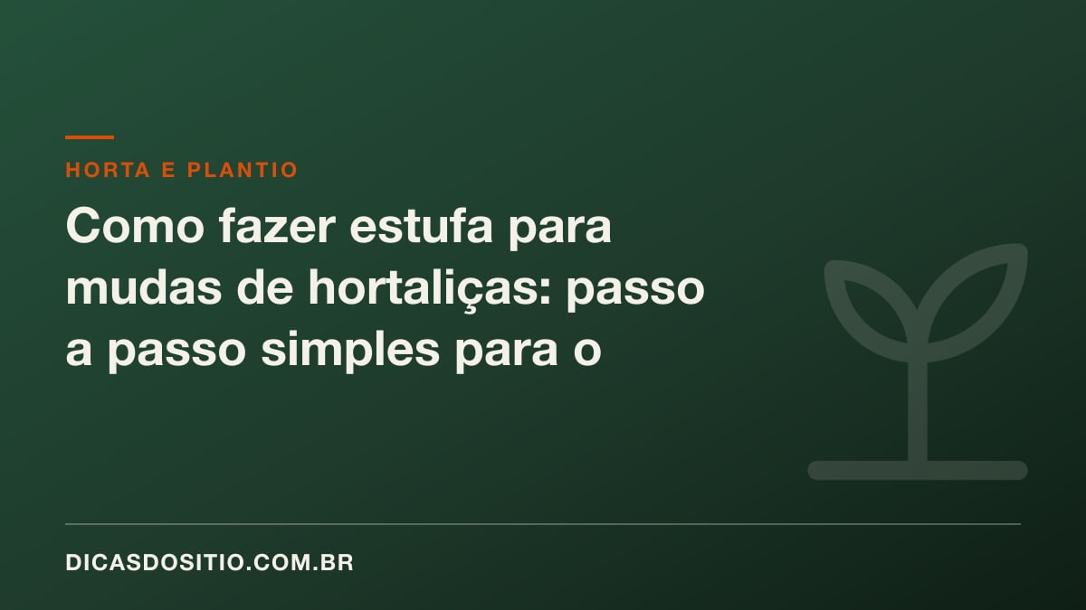Como fazer estufa para mudas de hortaliças: passo a passo simples para o sítio e mini estufa para o quintal