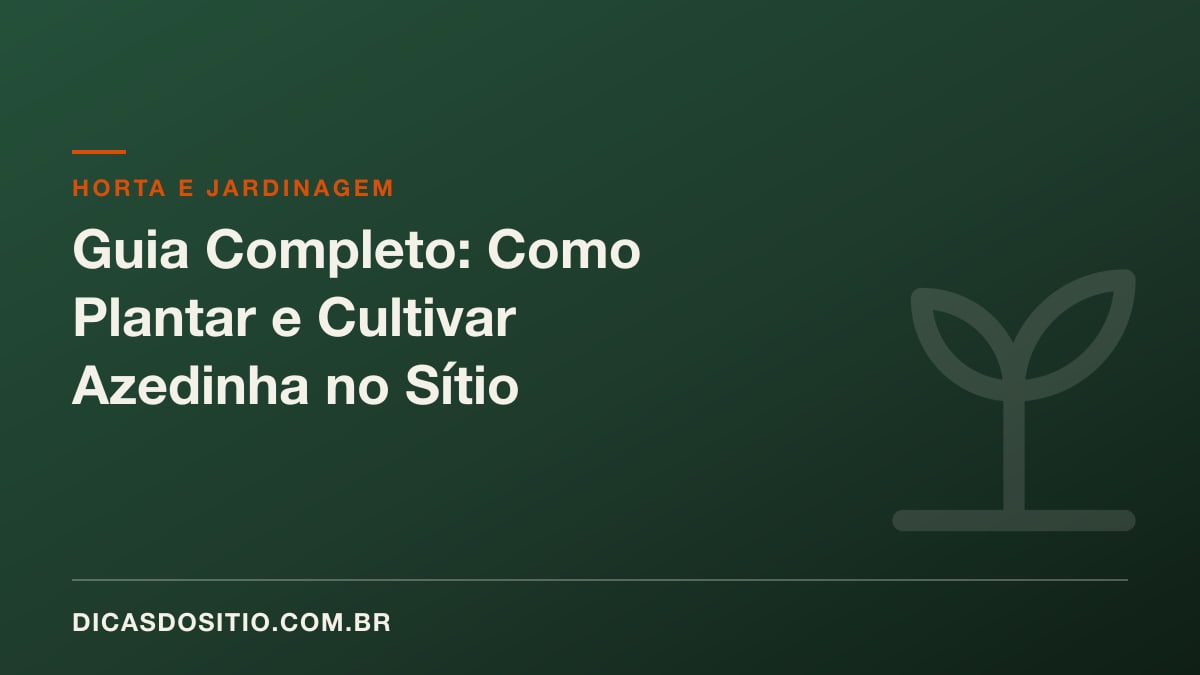 Guia Completo: Como Plantar e Cultivar Azedinha no Sítio