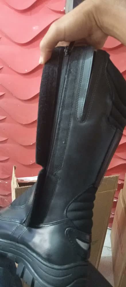 foto de Bota Samu Cano Longo Militar Motociclista Em Couro 4046