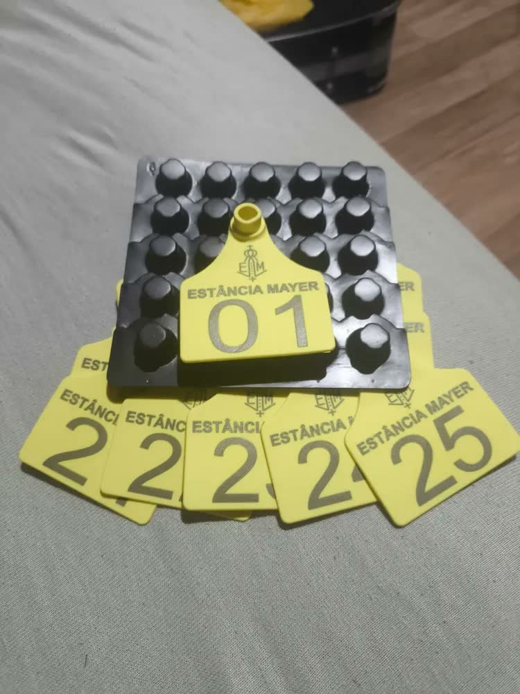 foto de 50 Brincos Grandes Personalizados Com Marca Para Bovinos