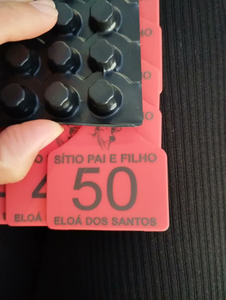 foto de 50 Brincos Grandes Personalizados Com Marca Para Bovinos