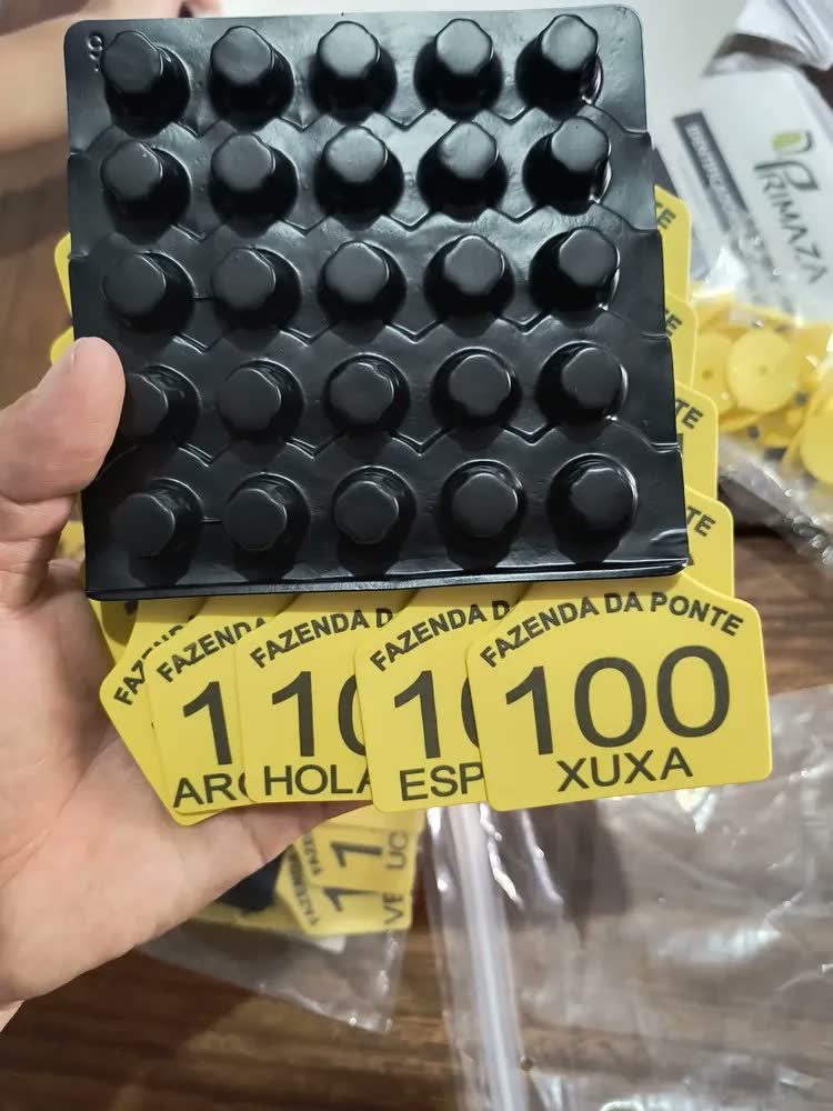 foto de 100 Brincos Grandes Personalizados Com Logo Para Gado Bovino