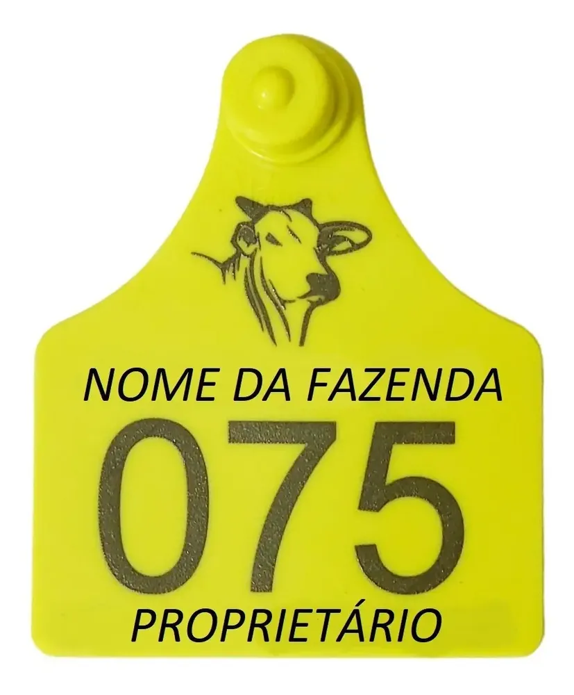 500 Brincos Grande Personalizado Com Marca Para Gado Bovino