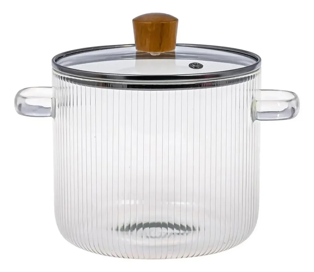 Panela De Vidro Com Tampa Para Cozinhar Lentamente