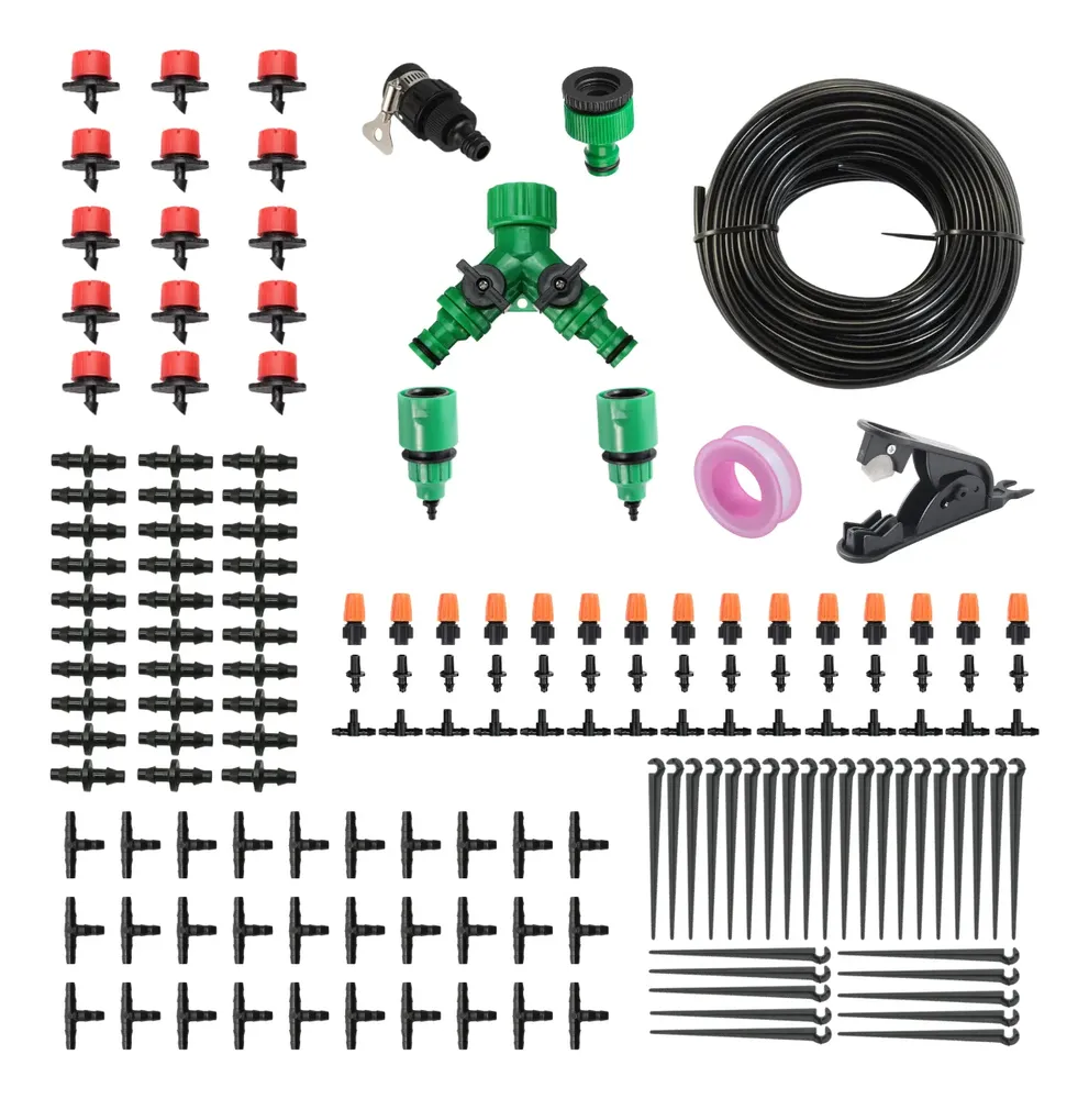 Kit Irrigação Completo Gotejamento Nebulizador 112pçs 20m