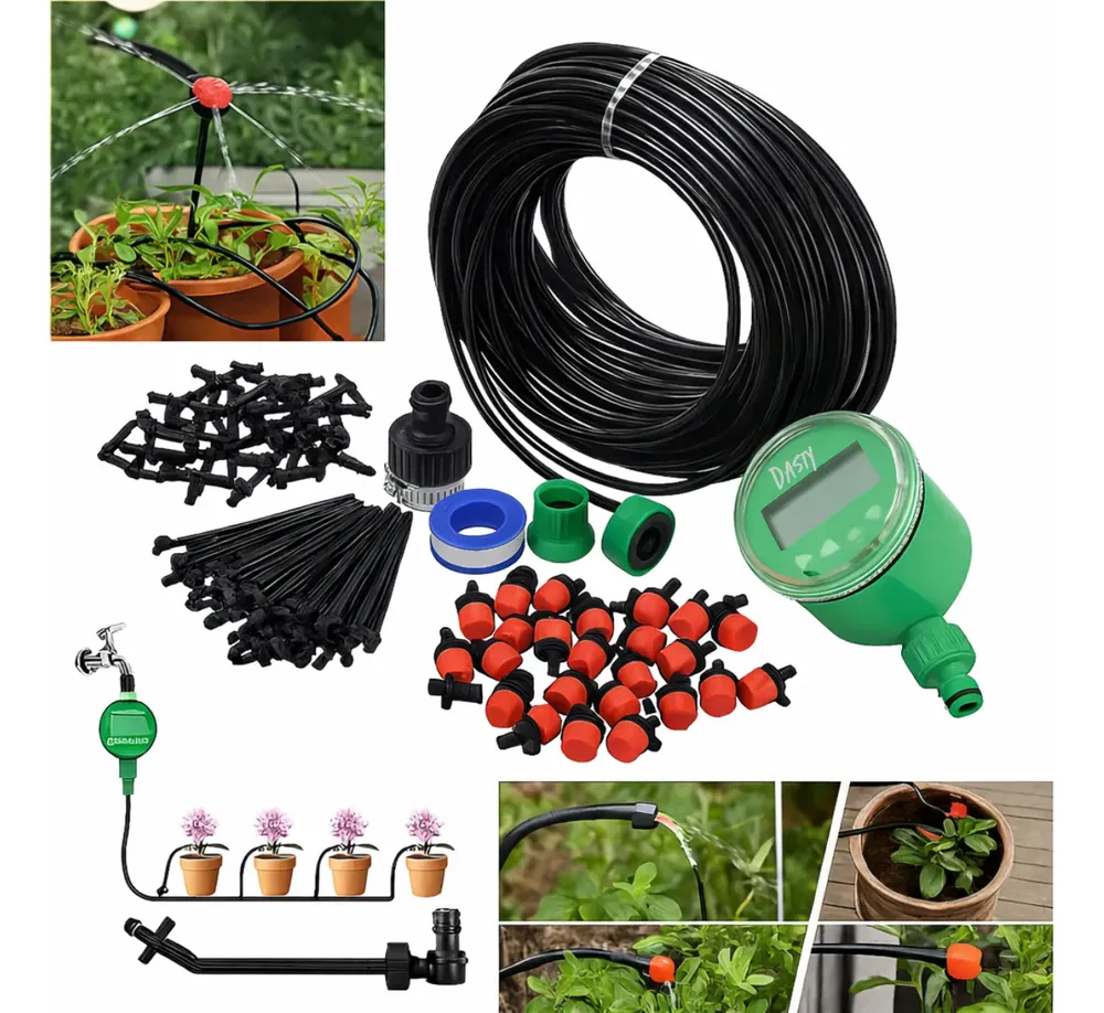 Kit Irrigação Gotejador 20 Bicos + 25 Metros Completo Tempo