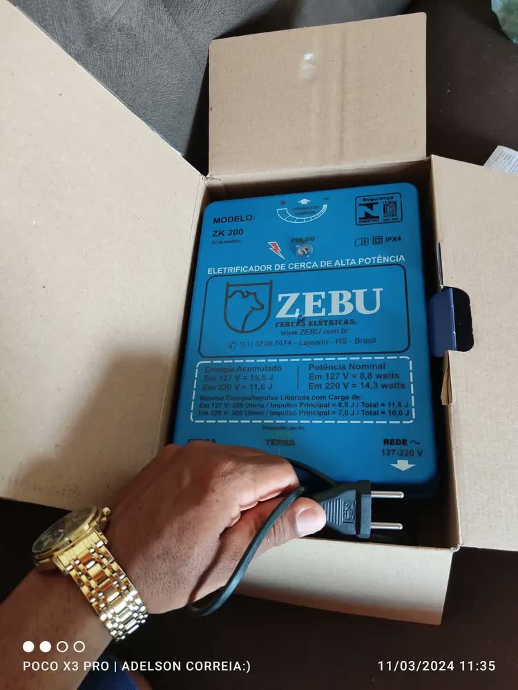 foto de Eletrificador De Cerca Rural Zebu Zk200 200 km Regulagem 110V/220V