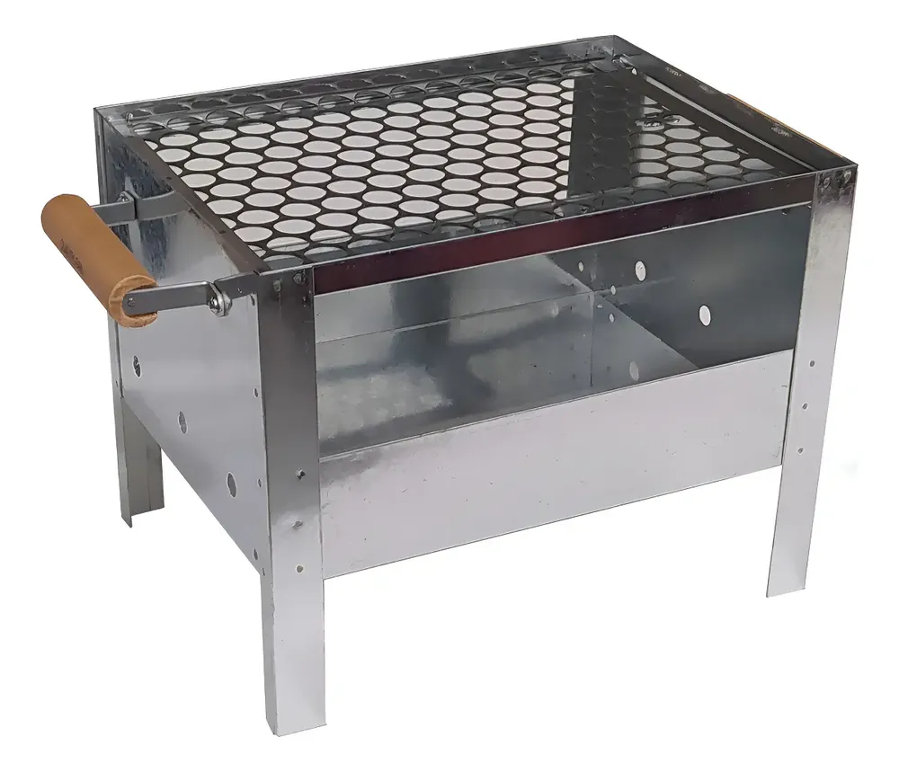 Churrasqueira Móvel Aço Galvanizado Vn Five Utilidades Plus P 33x26 Grelha Aço Galvanizado