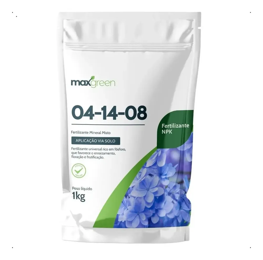 Adubo NPK 04-14-08 Maxgreen 1kg Fertilizante Plantas