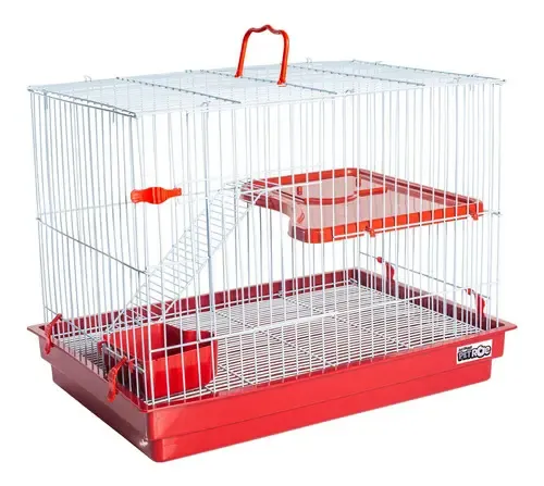 foto de Gaiola Com Andar Para Coelho Porquinho Da India E Chinchila Cor Vermelho