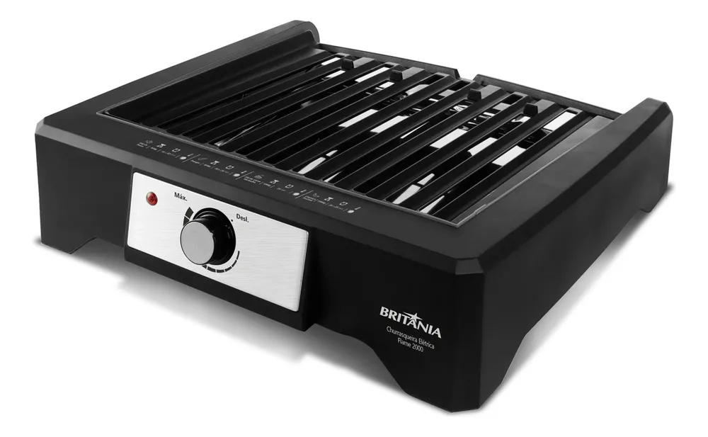 Churrasqueira Elétrica Britânia Flame Bcq2000 Grelha Preto