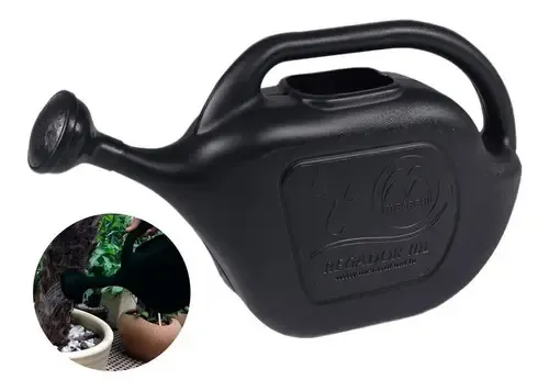 Regador Metasul P/jardim Universal Preto 5lt Horta Planta Cultivo Sítio Fazenda Agricultura Alça Irrigação Agrícola Domestico