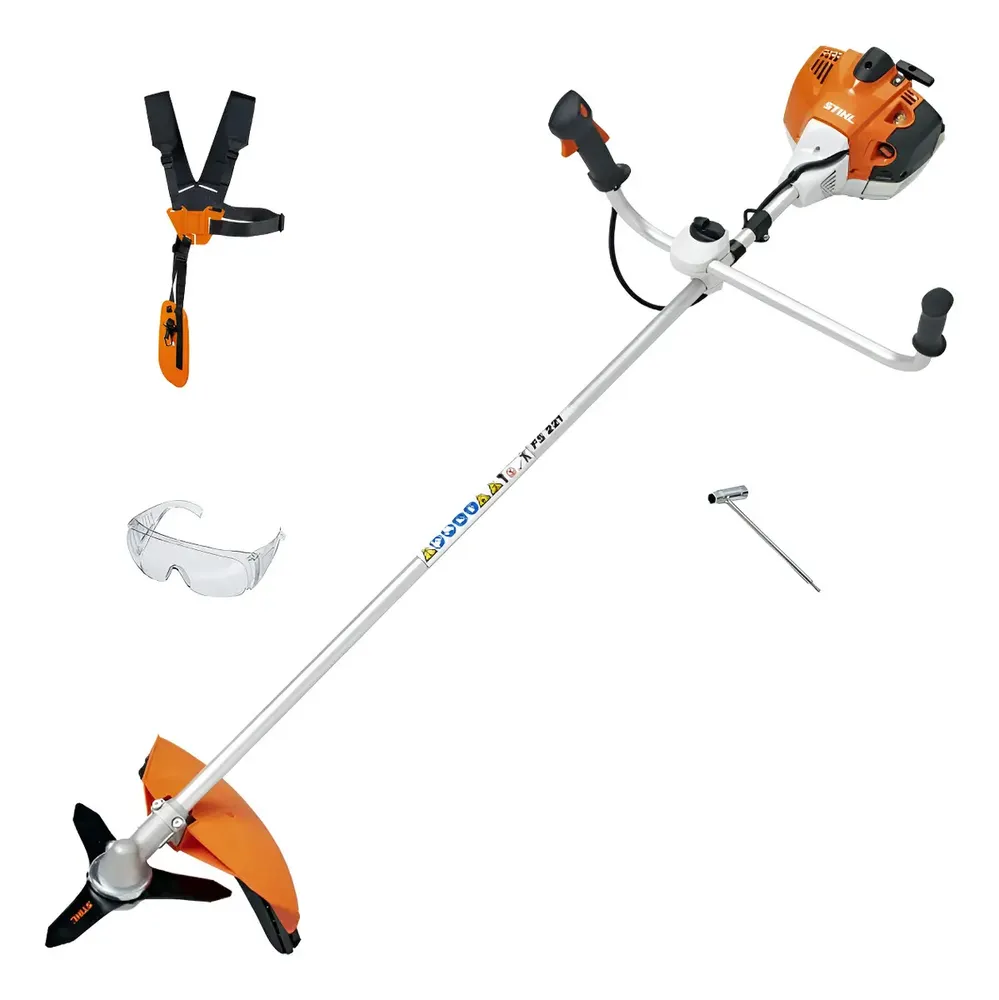 Roçadeira Stihl FS 221 Modelo Novo c/ Lamina 03 Facas a gasolina motor 2T