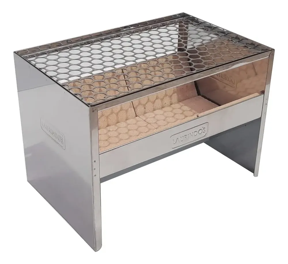 Churrasqueira De Inox Pequena Portatil Tijolo Refratário