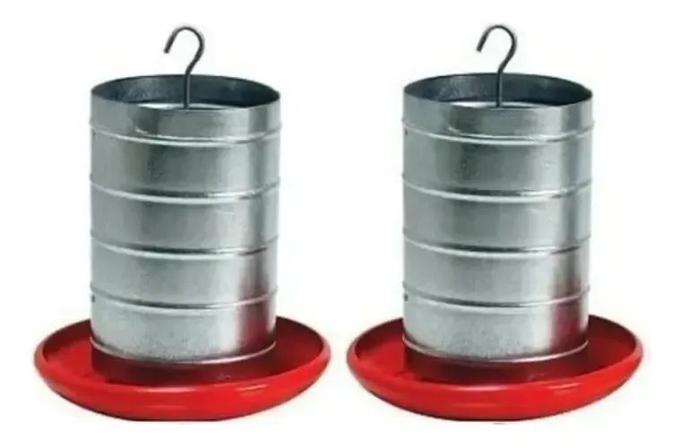 foto de Kit 2 Comedouros Para Aves Chapa Galvanizada 15 Kg