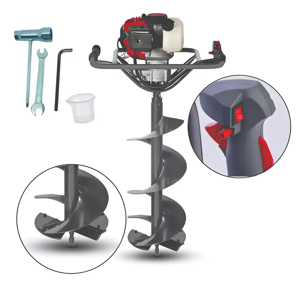 Perfurador De Solo Gasolina Branco Bps52 Com Broca 200mm
