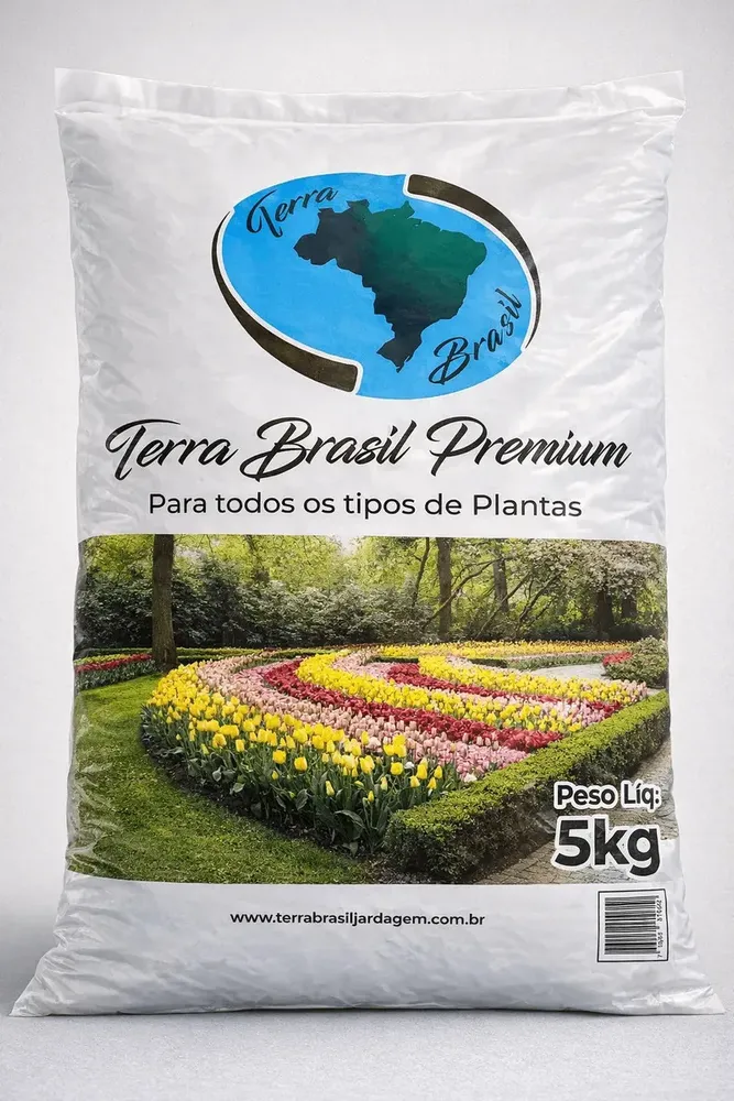 Terra Vegetal Adubada Terra Brasil 8L 5kg Com Húmus Para Plantas