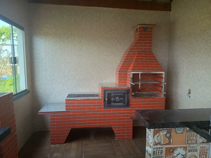 foto de Trio Pré Moldado Pintado - Churrasq + Forno E Fogão À Lenha