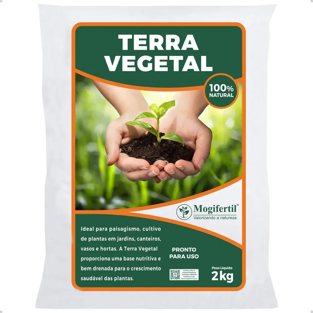 2kg Terra Vegetal Pronta P/ Plantar 100% Natural Mogifertil