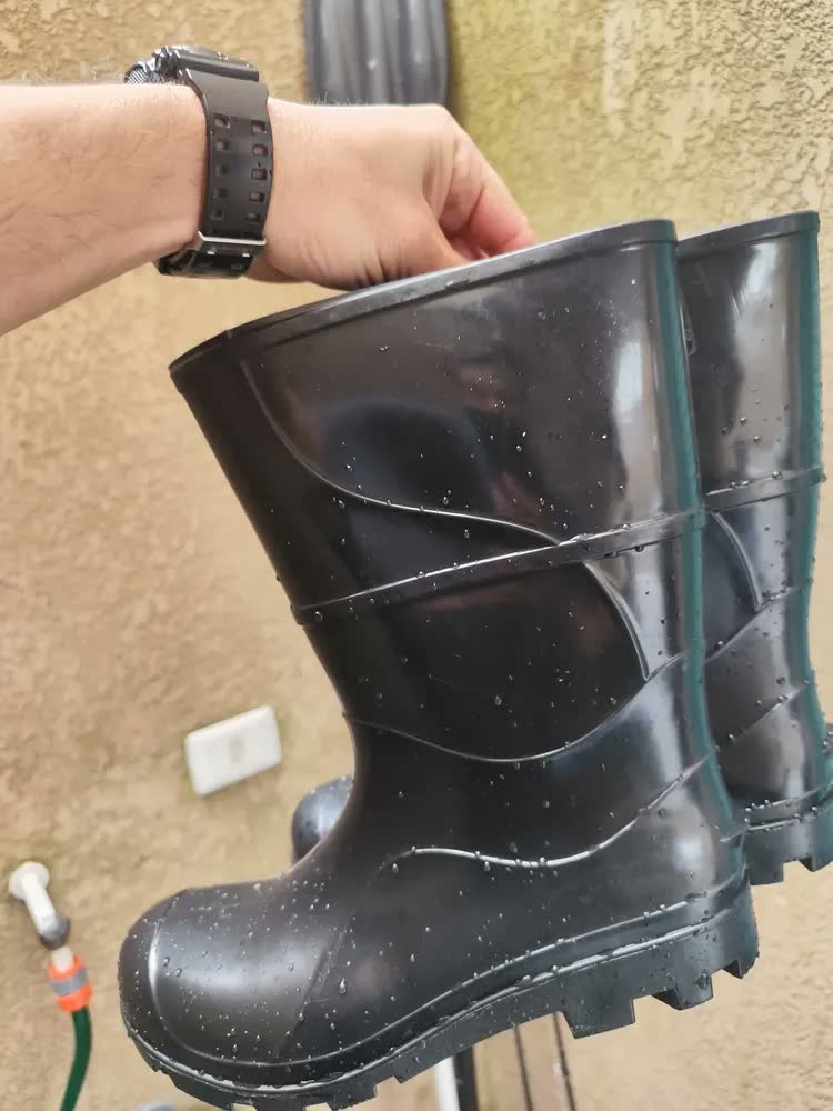 foto de Bota Borracha Galocha Cano Medio Pvc Antiderrapante Motoboy