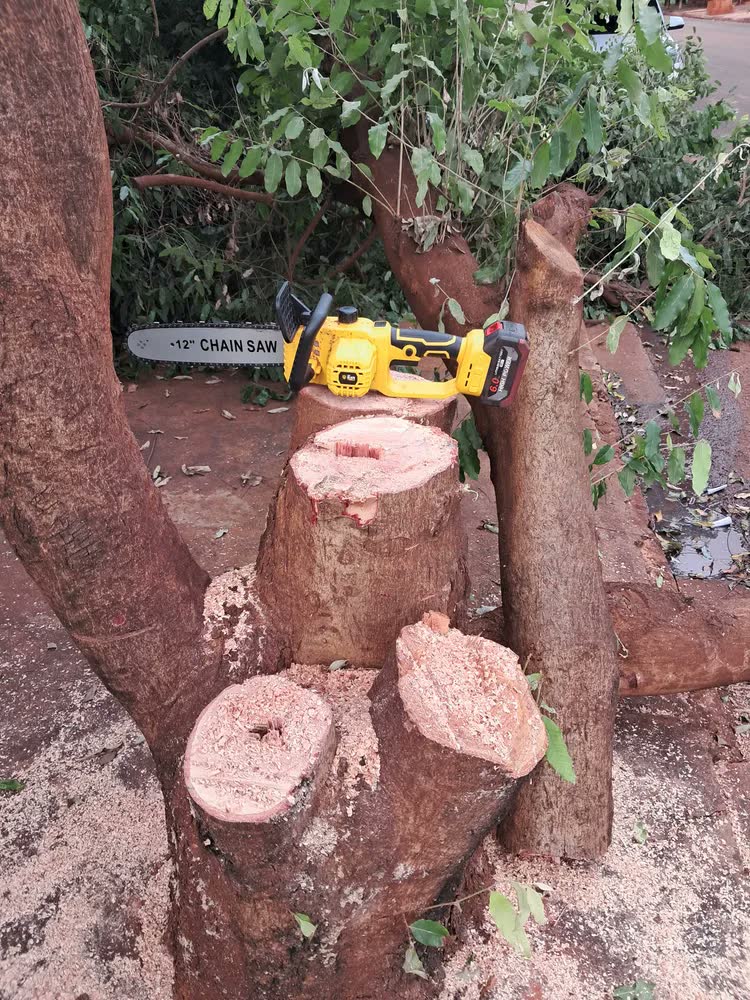 foto de Moto Serra A Bateria 21v 4000mah 300mm 12 Polegadas Tcs21b The Black Tools Cor Amarelo e Preto