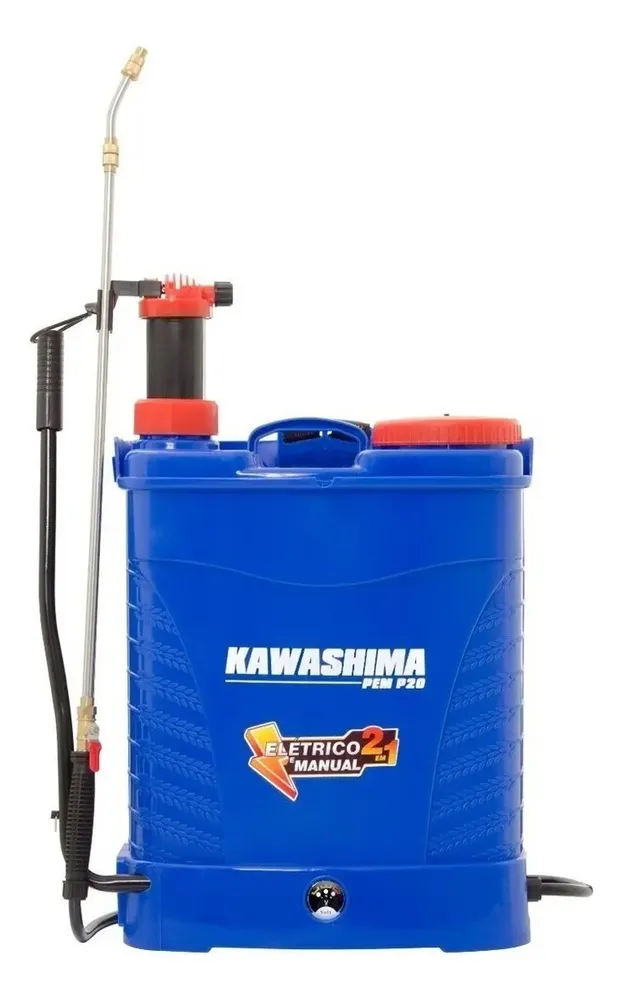 Pulverizador Costal 20L Elétrico e Manual Kawashima com 5 Bicos