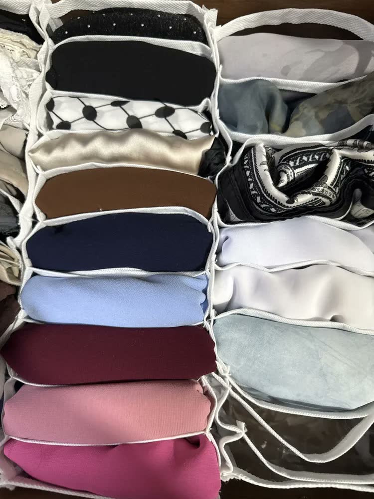 foto de Kit 12 Colmeia organizadora de gavetas 6p +6g para camisetas, calcinhas, cuecas, meias cor branco - Organizalux