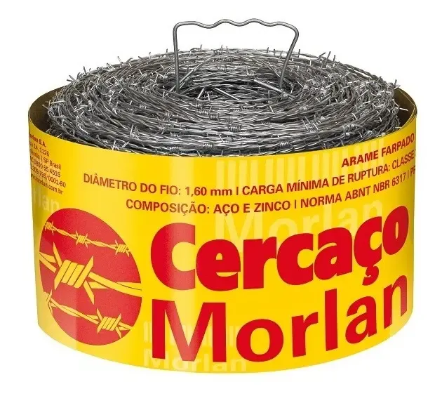 Arame Farpado Cercaço 500m Morlan Torção Alternada Galvanizado