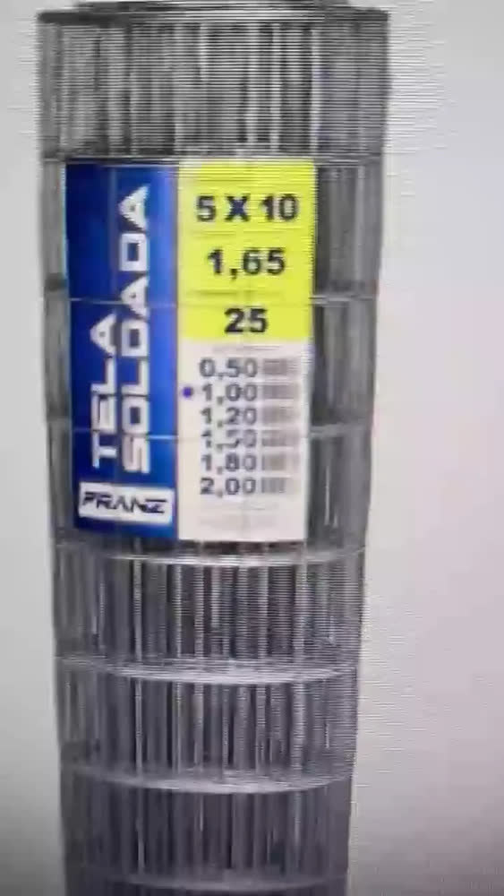 foto de Tela Soldada Galvanizada Franz 5x5cm Fio 1,24mm Altura 50cm Rolo 25m Aço Prateado