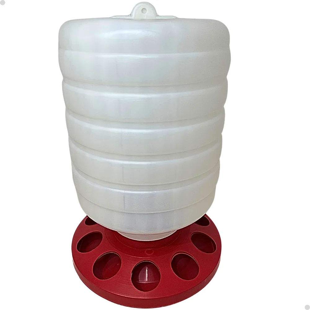 Comedouro Automático Frangos Aves Alimentador 5kg Rosca Cor Vermelho