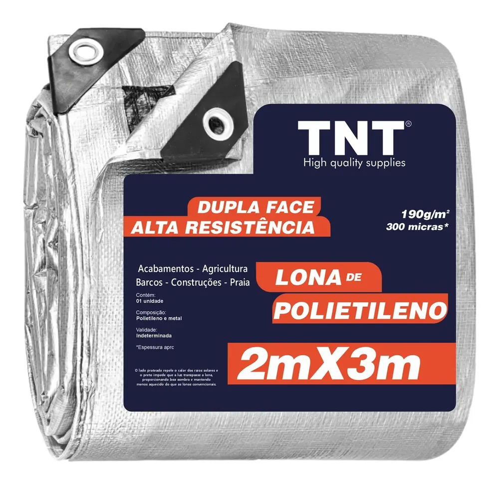 Lona 3x2 Blackout Cinza Preta Impermeável 300 Micras Grossa