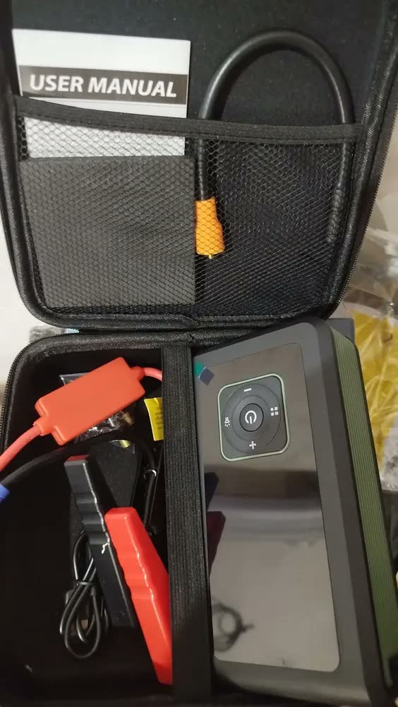 foto de Compressor de Ar Portátil ALUSP 150 PSI Bateria 15000mAh com Partida de Emergência