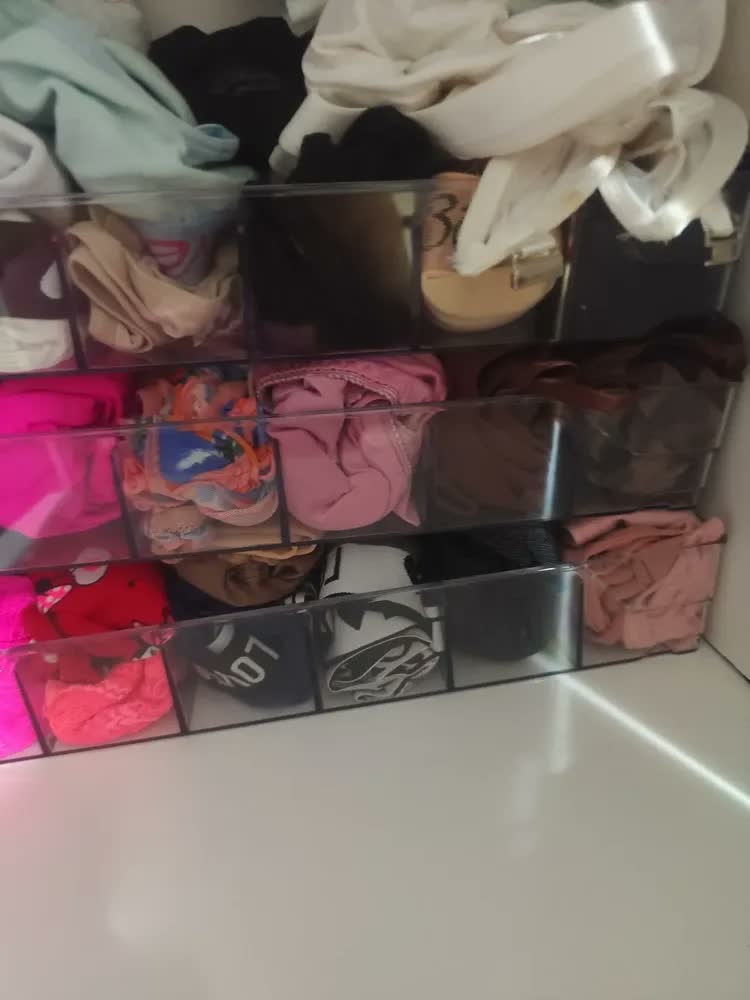 foto de 3 Organizador Gaveta Colmeia 6 Divisória Calcinha Cueca Meia Cor Transparente Amobox