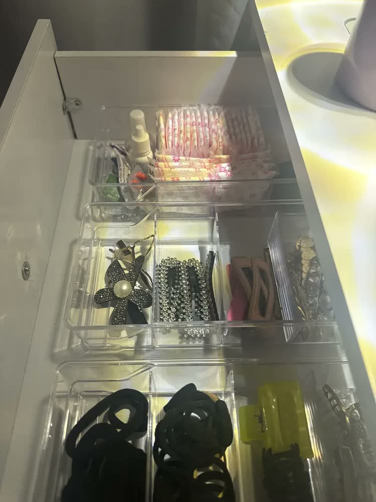 foto de 3 Organizador Gaveta Colmeia 6 Divisória Calcinha Cueca Meia Cor Transparente Amobox