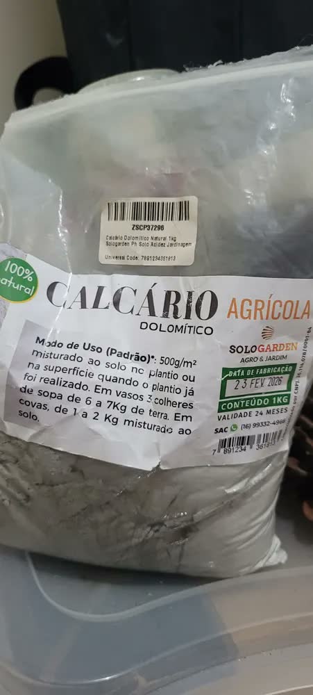 foto de Calcário Dolomítico Natural 1kg Sologarden pH Solo Acidez Jardinagem