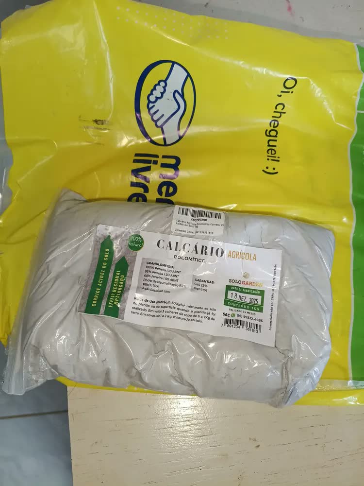 foto de Calcário Dolomítico Natural 1kg Sologarden pH Solo Acidez Jardinagem