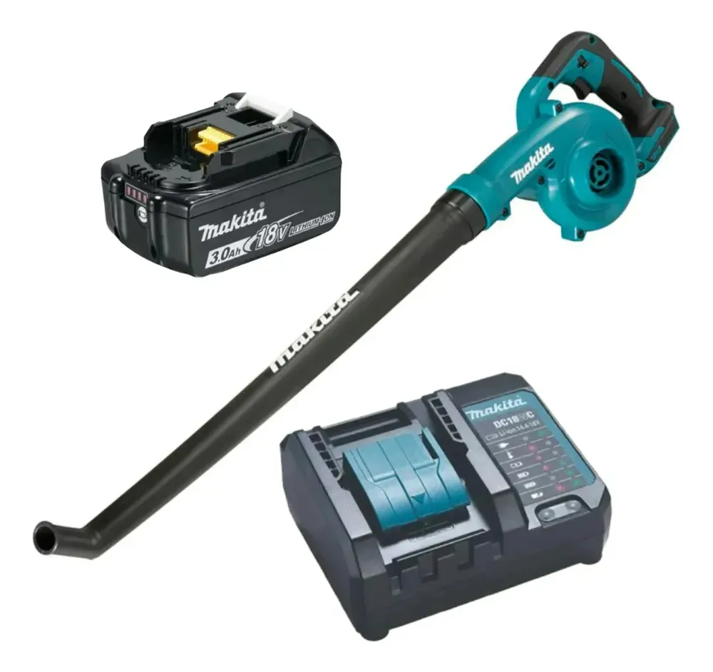 Soprador Makita Dub186 Com Bateria 3ah E Carregador Cor Azul-celeste