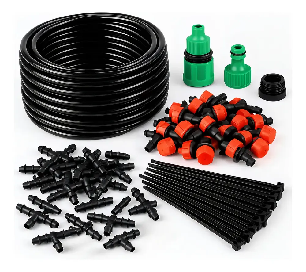 Kit Irrigacao Vaso, Horta Flores 15 Mt Microtubo P 18 Vasos