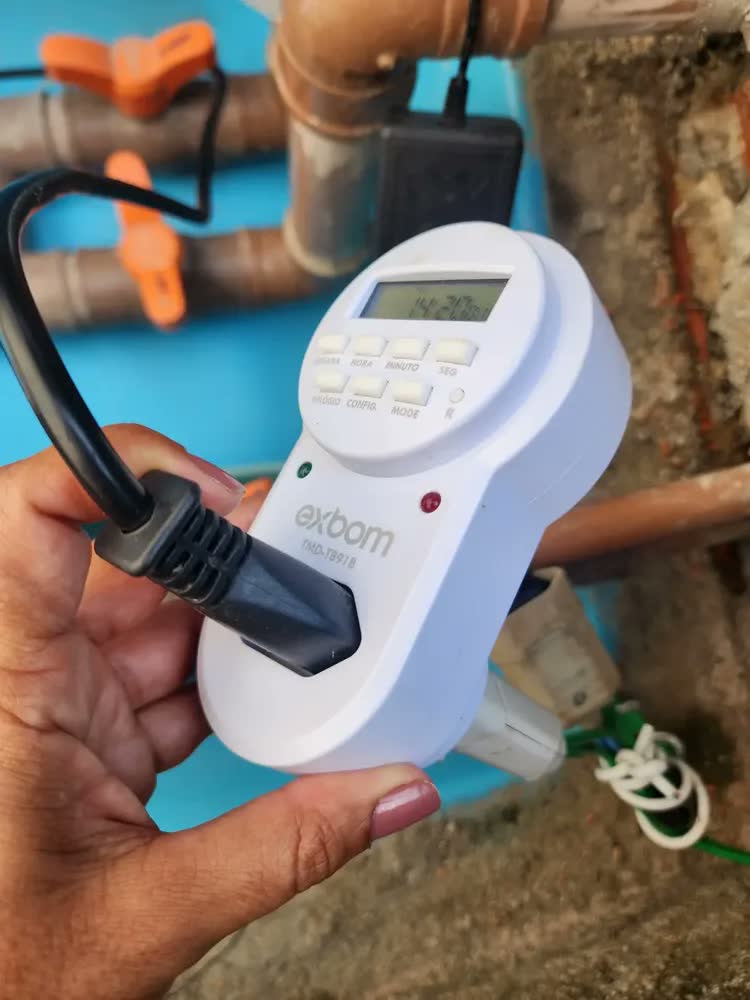 foto de Temporizador Digital Com Tomada Programável Analógico Mecânico Com Timer Para Bomba Piscina Irrigação Jardim Aquário 110/220v Bivolt Cor Branco