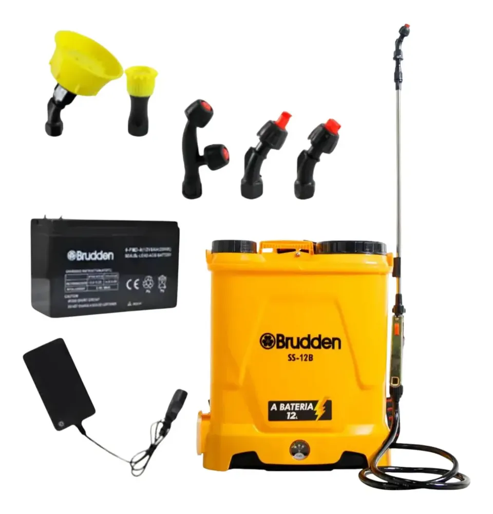 foto de Pulverizador Costal Elétrico Brudden SS-12B tanque 12 litros Bateria 5 Bicos