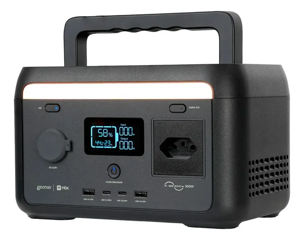 Estação De Energia Portátil 300w Wi-fi+bluetooth Geonav