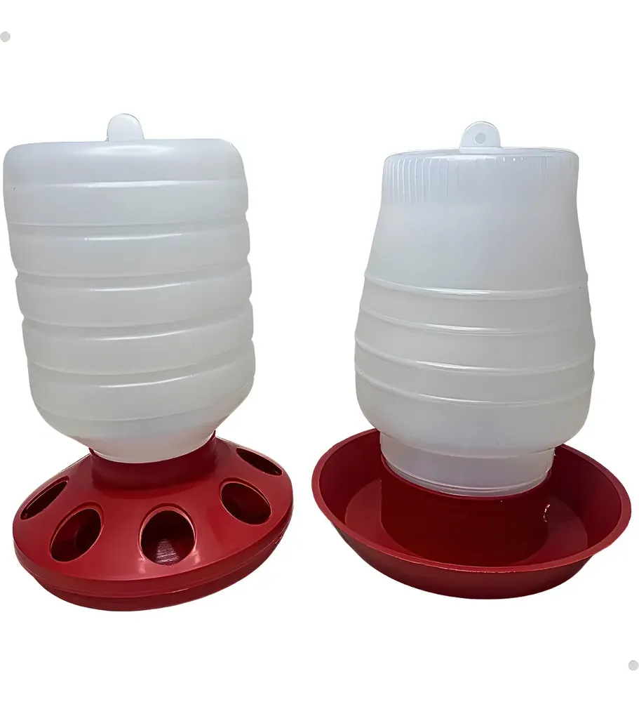 Comedouro 1,5kg Bebedouro 2l Aves Galinhas Frango Automático Vermelho