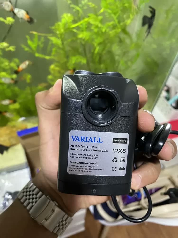 foto de Bomba Submersa 2000l/h 2m Lagos Recalque Fontes Aquários Cascata Chafariz Motor Água Doce Salgada Marinho Fonte Hidroponia Aquaponia