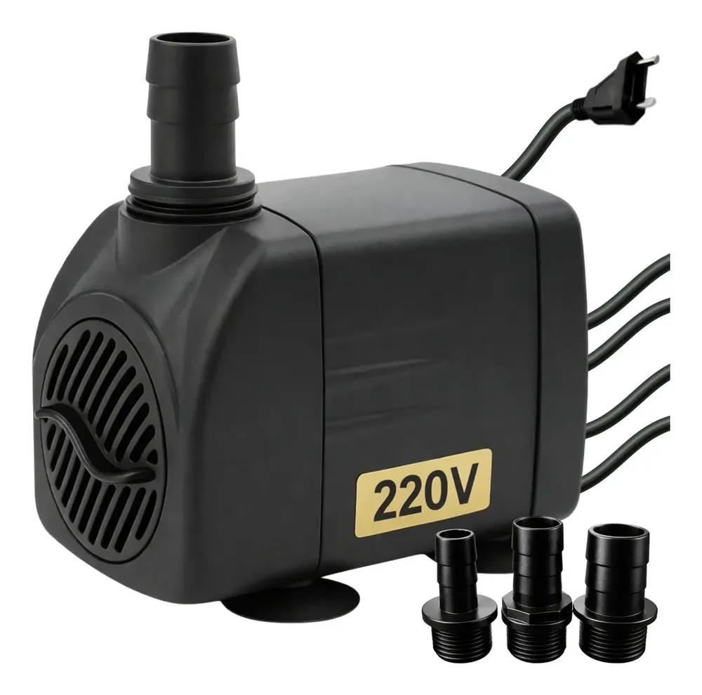 Bomba Submersa 2000l/h 2m Lagos Recalque Fontes Aquários Cascata Chafariz Motor Água Doce Salgada Marinho Fonte Hidroponia Aquaponia