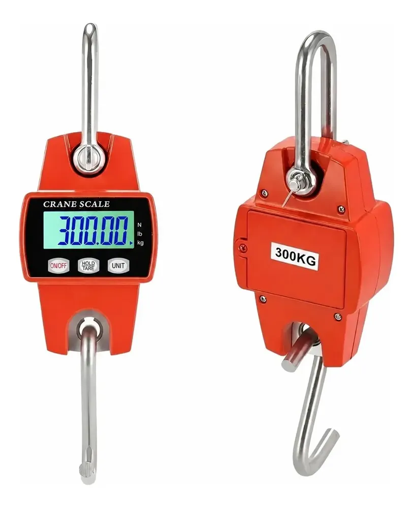 Balança Digital 300kg Guindaste Industrial Lcd Portatil Laranja