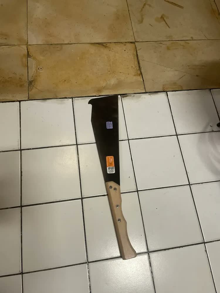 foto de Facão Podão Para Cortar Cana Mato 15 Pol Cabo Madeira Longo Lâmina Aço Corte Cana Corte Mato Poda Vegetação Capim Arbustos Galhos Roçagem Manual Facão para Cana
