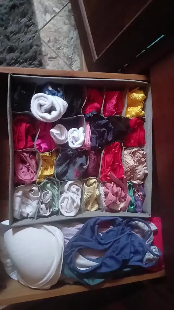 foto de Kit 2 Organizador Colmeia De Roupas Gaveta Guarda Roupa 24 Divisórias Ciclo Alternativa Cor Cinza