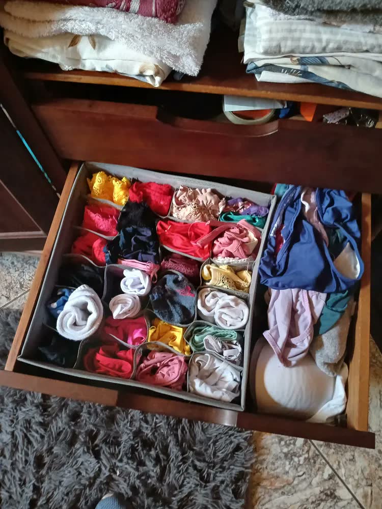 foto de Kit 2 Organizador Colmeia De Roupas Gaveta Guarda Roupa 24 Divisórias Ciclo Alternativa Cor Cinza