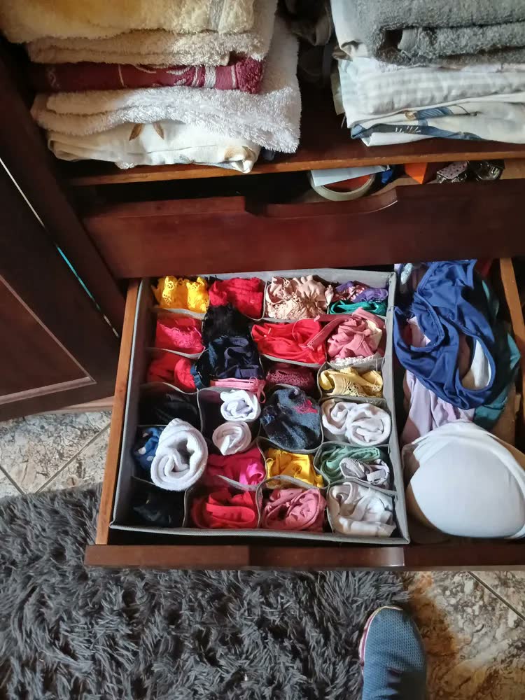 foto de Kit 2 Organizador Colmeia De Roupas Gaveta Guarda Roupa 24 Divisórias Ciclo Alternativa Cor Cinza